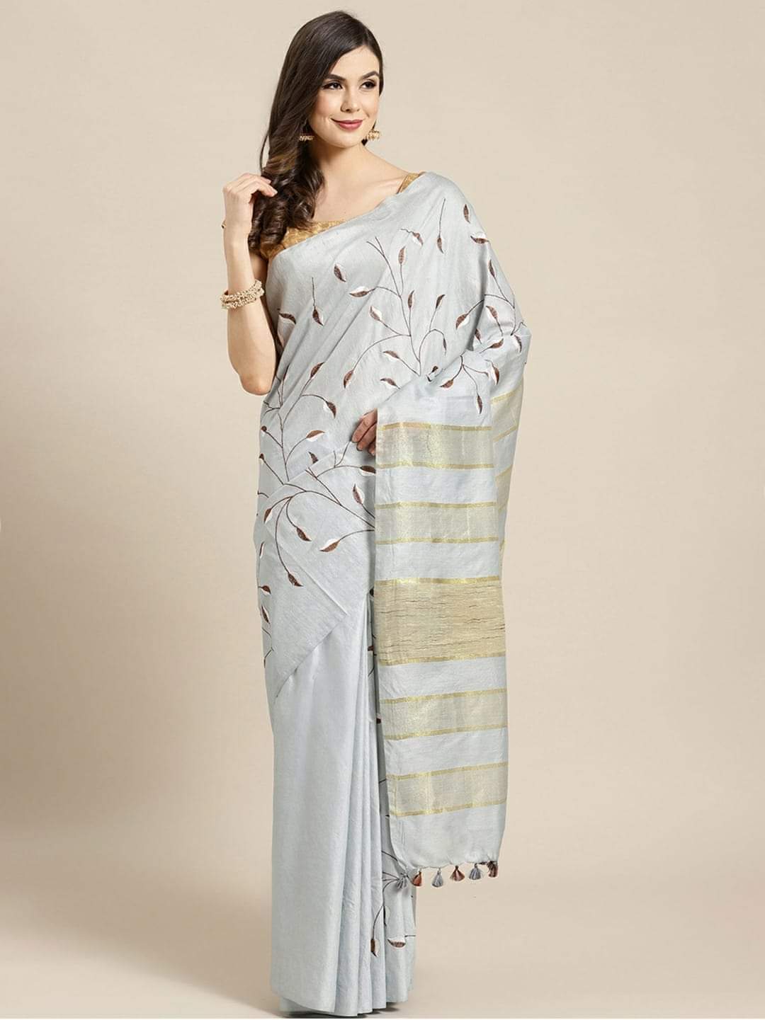 Bhagalpuri semi tusser saree